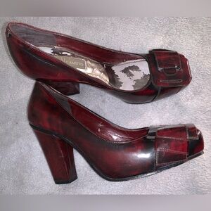 Vince Camuto Metallic Red Block Heels